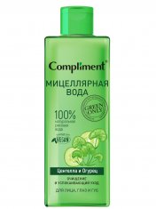 Compliment Green only Мицеллярная вода д/лица, глаз и губ очищение и успокаивающий уход Центелла и Огурец /400 №1017700300