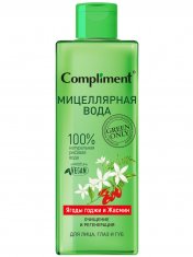 Compliment Green only Мицеллярная вода д/лица, глаз и губ очищение и регенерация Ягоды годжи и Жасмин /400 №1017699200