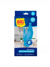 BIG City Перчатки нитриловые синие L /10 №1003123300