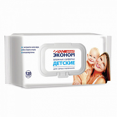 Эконом smart влажные салфетки детские /120  №748816100