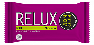 RELUX Салфетки влажные освежающие Киви /15 №1091186600
