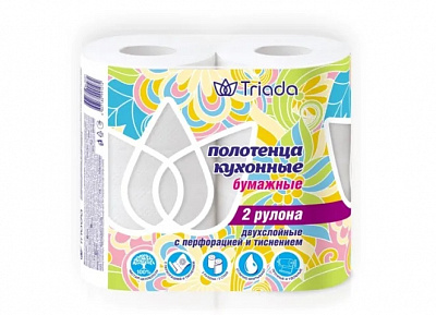 TRIADA Кухонные полотенца белые с тиснением /2  №1112055100