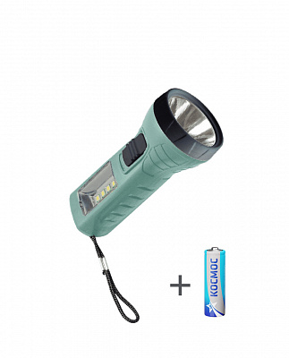 КОСМОС Фонарь ручной KOC123B, 0,5ВтLED+4SMD1Вт, 1xAA (R6) в комплекте, ABS-пластик, ремешок ручной №1104405800