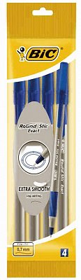Ручка шариковая BIC Round Stic Exact Пакет экз синяя /4 №831821100