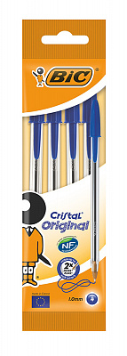 BIC Ручка синяя Кристал средняя линия /4 №802821600